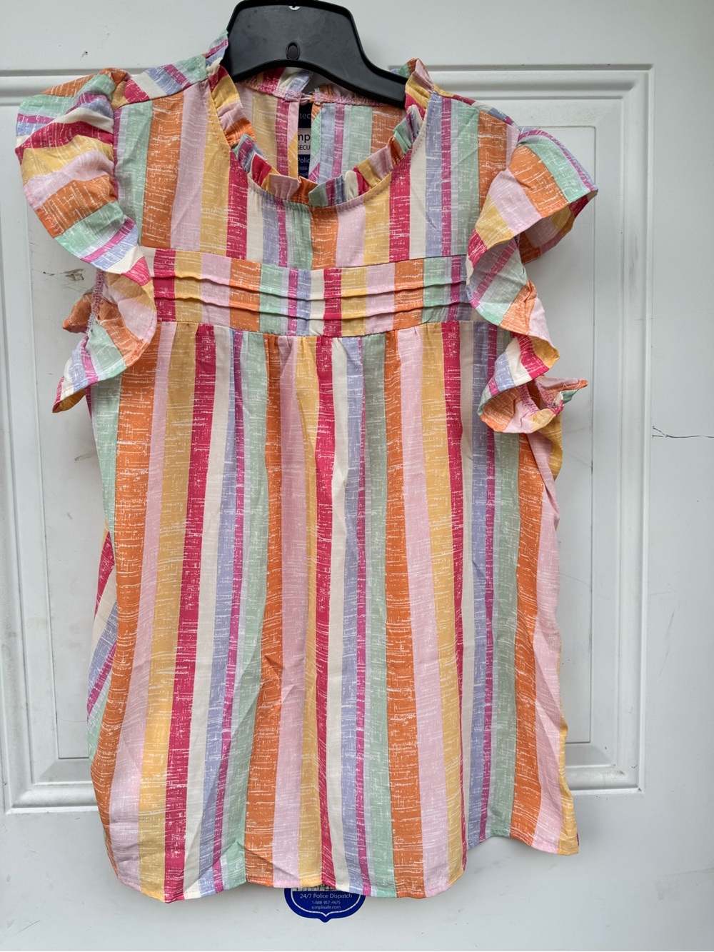 Women’s Multicolor Stripe Ruffle Sleeve Blouse